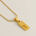 Gold color / 1 Piece Simple Series Hip-Pop/Rock Letter T Stainless Steel  Gold Color Unisex Pendant Necklaces Picture20